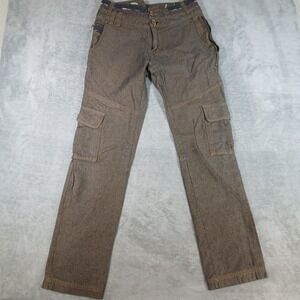 Desigual Cargo Pants Mens 30 Brown Regular Fit Y2K Denim Utility